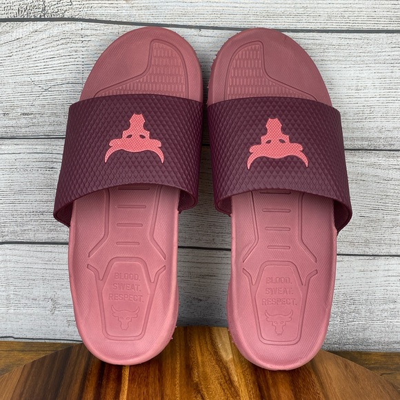 NEW Under Armour Project Rock 2.0 Maroon Slide Sandal Fat Tire Men’s Size 11 - Picture 8 of 12